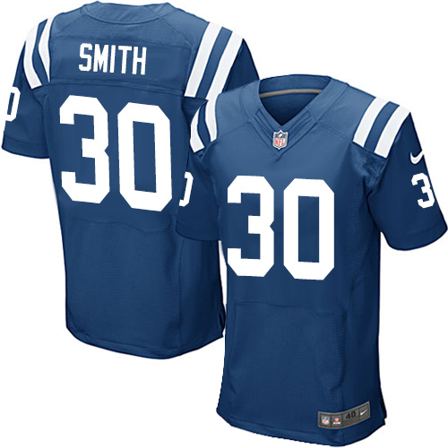 Men's Elite D'Joun Smith Nike Jersey Royal Blue Home - #30 NFL Indianapolis Colts